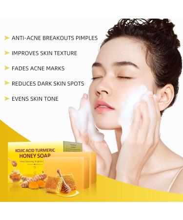 Organic Turmeric Kojic Acid Soap - 200g Brightening Bar for Hyperpigmentation Dark Spots & Acne - 7OZ Natural Hand & Body Wash - Buy Online on GoSupps.com