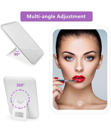Flymiro Lighted Makeup Mirror with Adjustable LED Lights - USB Rechargeable, Portable & Compact Vanity Mirror for Makeup Travel - Buy Online on GoSupps.com
