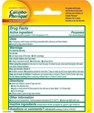 Campho-Phenique Cold Sore Treatment 0.23oz - Pack of 2 | Fast-Drying Action - Buy Online on GoSupps.com