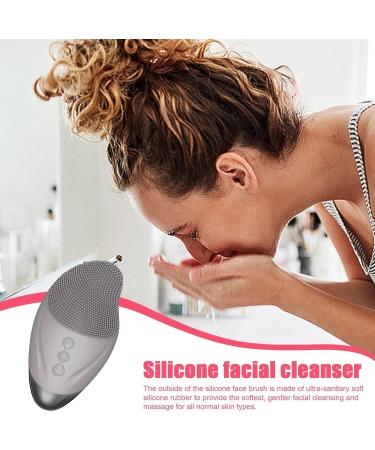 Face Cleansing Brush Soft Silicone Electric Exfoliator - Vibrating Waterproof Rechargeable Simple Skin Care Tools for Enhances Absorption of Facial Skin Care Products Gray (English) - Buy Online on GoSupps.com