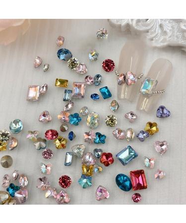 Nail tip bottom shaped diamond accessories Nail jewel pendant 30 colored mixed crystal diamonds 3-8MM - Buy Online on GoSupps.com
