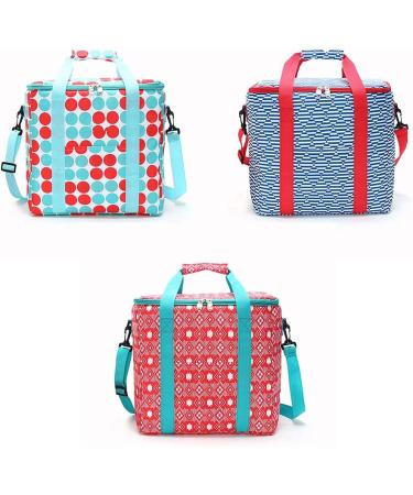 20L Oxford Cloth Waterproof Cooler Bag with Shoulder Strap Insulated Lunch Box Oxford Waterproof Cooler Bag Red - Buy Online on GoSupps.com