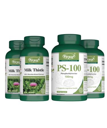 VORST Milk Thistle 120 Capsules and Phosphatidylcholine 120 Capsules | Combo Bundle 2 x 2 Bottles