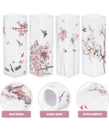 FOMIYES 4-Piece Tube Lip Gloss Magic Wand Jar - Empty Lip Balm & Lip Gloss Holders - 3D White ABS Containers for Household Use - Perfect for Organizing Your Makeup - Buy Online on GoSupps.com