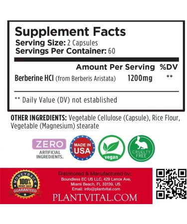Plantvital Bundle Power Duo: Berberine 500mg-120 Capsules for Immunity & Cardio Health and D Mannose with Cranberry 1000mg-120 Capsules for Urinary Tract Support -Vegan Non-GMO. - Buy Online on GoSupps.com