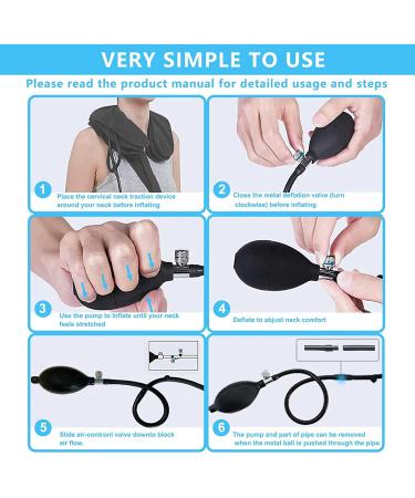 YongZan Cervical Neck Traction Device - Adjustable Inflatable Neck Brace for Instant Pain Relief & Decompression - Buy Online on GoSupps.com