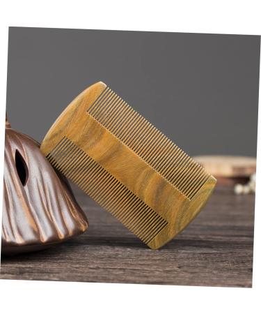 Fomiyes Green Sandalwood Beard & Fur Care Comb for Men - 2-Pack Wooden Bartkamm Travel Combs - Buy Online on GoSupps.com