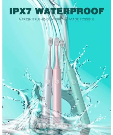 Buy GEM GLAMOUR ENERGY MAGIC Sonic Electric Toothbrush - Rechargeable 3 Heads for Adults & Kids Perfect Travel Gift - White - Buy Online on GoSupps.com