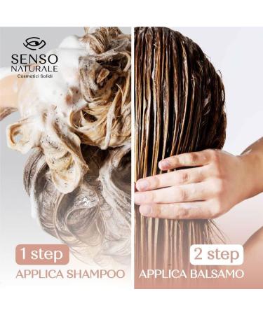 Senso Naturale Nourishing Repairing Solid Shampoo and Conditioner for Dry or Damaged Hair with Elegantier Pink Clay Ylang Ylang 100% Organic Natural and Vegan pH 4.5-5.5 (2 in 1) - Buy Online on GoSupps.com