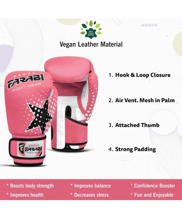 Farabi Sports 6-oz Kids Boxing Gloves for Boys & Girls | Youth Boxing MMA Muay Thai Training | Pink Gloves for Ages 5-10 - Buy Online on GoSupps.com