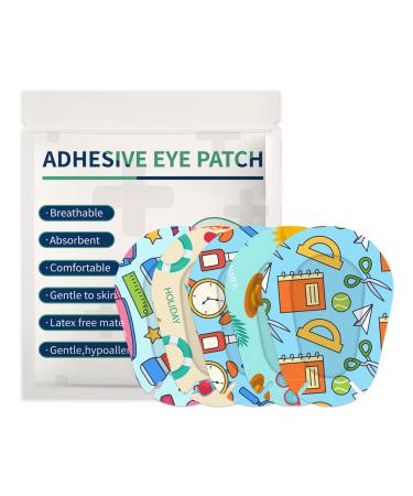 30pcs Kids Adhesive Eye Patches Cute Design Breathable Light Blocking Adhesive Bandages for Toddler