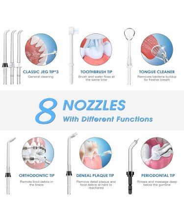 Buy Turewell Electric Mouth Shower IPX7 Waterproof Oral Irrigator with 10 Pressure Levels & 8 Nozzles | 600ml Interdental Cleaner for Home (Black) - Fast International Shipping - Buy Online on GoSupps.com