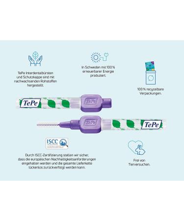 TePe Interdental Brushes 1.1mm Purple - 1 Packet of 8 Brushes - Buy Online on GoSupps.com