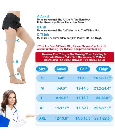 Ted Hose Compression Stockings - Thigh High Anti-Embolism Socks for Men & Women - 15-20 mmHg Compression - XXL White with Inspect Toe Hole - Buy Online on GoSupps.com