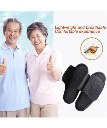 Unisex Open Toe Diabetic Shoes | Extra Wide Arthritis & Edema Footwear | Medical Cast Shoes for Swollen Feet - Black Medium - Buy Online on GoSupps.com