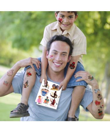 Father's Day Temporary Tattoos - 12 Sheets, 112 Pieces, Dad Themed Stickers for Party Decorations and Favors - Buy Online on GoSupps.com