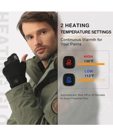 Unisex Heated Fingerless Gloves for Winter - Rechargeable Electric, Touchscreen, Ideal for Work and Cold Weather - Size: Small/Medium - Buy Online on GoSupps.com