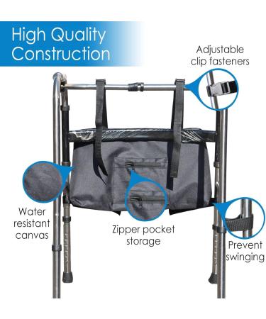 Walker Bags for Seniors Large Capacity Hands Waterproof Detachable Adjustable Tote Organizer with Thermal Compartments Hook & Loop Gifts for Elderly(Black/Purple) 12b - Buy Online on GoSupps.com