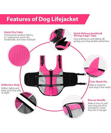 ALAGIRLS Dog Costume Life Jacket - Pink & Gray for Swimming Beach & Boating | Sizes 55-68cm - Buy Online on GoSupps.com