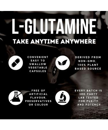 Herba L-Glutamine Capsules 750mg 180 Vegetable Capsules | 3 000mg Per Serving | Free Form L Glutamine Supplement | NPN from Health Canada | Made & 3rd Party Tested in Canada - Buy Online on GoSupps.com