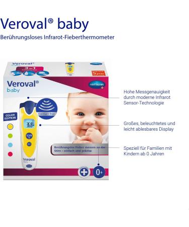 Veroval Baby Infrared Thermometer - Contactless & Noiseless Quick Measurement for Body Object & Ambient Temperature - Buy Online on GoSupps.com