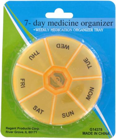 7-Day Compact Pill Organizer 3.5in Round Assorted Colors International Shipping Available - Buy Online on GoSupps.com