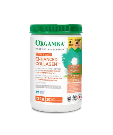 Organika Enhanced Collagen Bone and Joint Powder- with Glucosamine MSM Chondroitin Sulfate Vitamin D3 and K2- Help Restore Bone and Joint Health- 280g 1 Nutritional Supplement