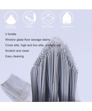 Floor Scrub Brush with Long Handle - 2 in 1 Cleaning Scrub Brush - Adjustable V-Shaped Floor Brush Scrubber 120 Degree Triangular Rotating Brush Head - Buy Online on GoSupps.com