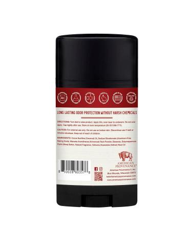 American Provenance Aluminum Free Natural Deodorant For Women and Men - Bourbon and Vetiver - 24 Hour Protection - Cruelty Free - Made in the USA (1 pack) - Buy Online on GoSupps.com