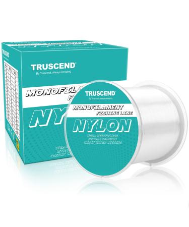 TRUSCEND Monofilament Fishing Line, Clear Fishing Wire, Invisible Clear Nylon String Thread Wire for Hanging, Exceptional Strength and Abrasion Resistance Mono Line, 3lb42lb Strong Nylon Hanging Wire 12lb/0.26mm/547yds Clear