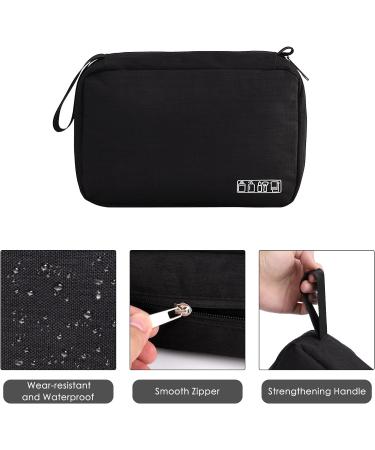 Cooja Hanging Toiletry Wash Bag with Hook & Handle - Travel Washbag for Men and Women - Includes 1 Toilet Bag + 2 Drawstring Bags - Black - Buy Online on GoSupps.com