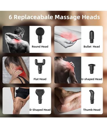 MKHS Muscle Massage Pistol Gun - 30 Speeds 3200 RPM 6 Heads for Deep Tissue Relief | International Shipping - Buy Online on GoSupps.com