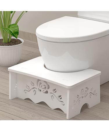 Fanwer Squatting Toilet Stool - Poop Stool for Bathroom, Toilet Potty Stool, Wood-Plastic Composite, 7 Inch, Bathroom Stool for Adults, Elderly
