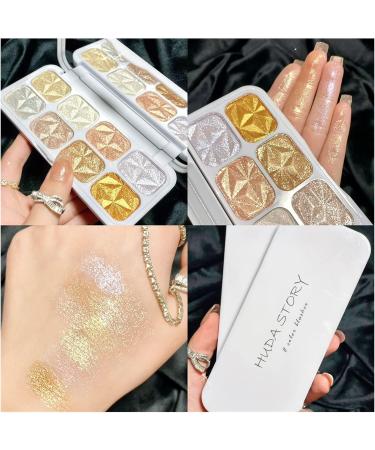 Eight-Color Diamond High-Gloss Eyeshadow Palette Pearlescent Brighten Skin Tone Stage Eyeshadow 1 count (Pack of 1) A - Buy Online on GoSupps.com