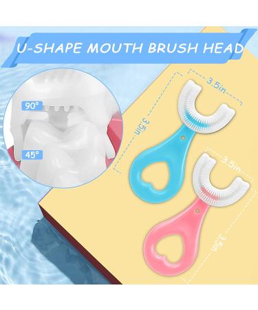 4 Pack Kids U-Shaped Toothbrushes | Soft Silicone Brush Head | 360 Oral Teeth Cleaning Design | Toddler Age 2-6 - Buy Online on GoSupps.com
