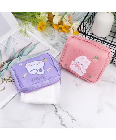 Tuciyke Sanitary Napkin Storage Bag - Pack of 4 Portable Pouch for Menstrual Pads - 5x4.7 inches Period Bag with Zipper - Cute Rabbit Design for Women, Girls, and Teens - Buy Online on GoSupps.com