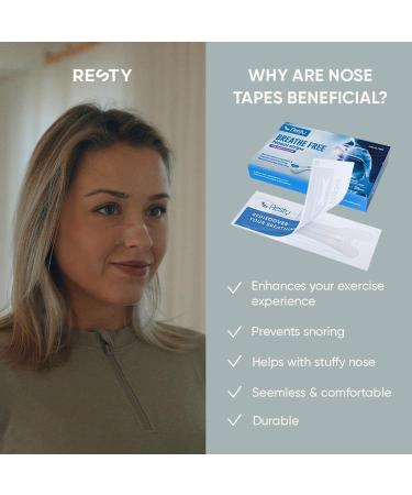 Resty Nasal Strips - Improved Breathing & Anti-Snoring Solution (36 Transparent Plasters) for Sleep Sports & Daily Use - Buy Online on GoSupps.com