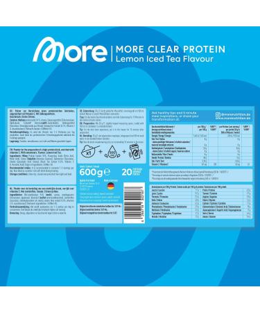 More Clear Protein Lemon Iced Tea 600g - Premium Whey Isolate Drink | Tested Quality | Made in Germany - Buy Online on GoSupps.com