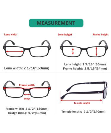 Eyekepper 4 Pack Classic Reading Glasses - Rectangular Frame for Men & Women - Black +4.00 Diopters - Buy Online on GoSupps.com