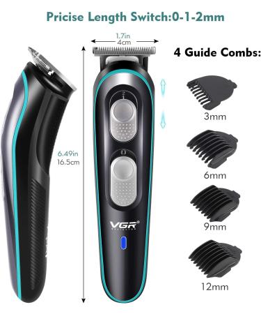 VGR Hair Clippers for Men Professional Hair Cutting Kit Electric Rechargeable Beard Trimmer Cordless Low Noise Beard Shaver for Mens Baby Kids Adult Daily Travel Use with Guide Combs Brush USB Cord - Buy Online on GoSupps.com