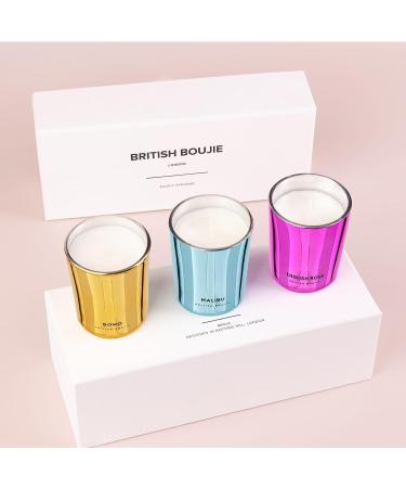 Soho Malibu English Rose Luxury Candle Gift Set - 3 x 80gm Natural Wax Candles - Long Burn Time - Luxurious Fragrance - Gifts for Women & Men - Buy Online on GoSupps.com