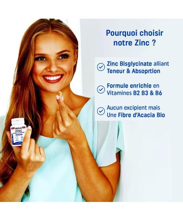 ZINC Natural Bisglycinate 40mg + Vitamins B2 B3 B6 | Optimal Dosage & High Assimilation Tested | 140 Capsules | 5 Months Zinc Dietary Supplement | French Laboratory MIRONLAB - Buy Online on GoSupps.com