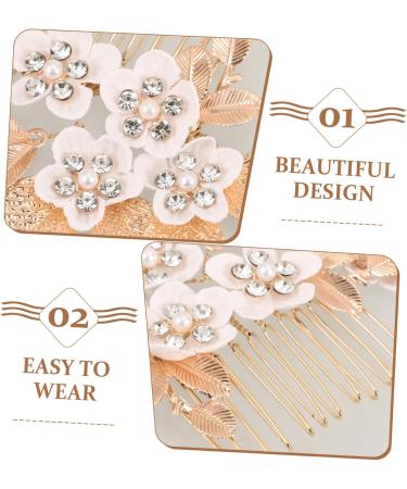 FOYTOKI 1 Set Leaves and Flowers Hair Comb Bridal Hair Accessories Bride Headdress Vintage Hair Accessories Headpiece for Wedding Decoration Womens Headpiece Flower Clips for Hair - Buy Online on GoSupps.com
