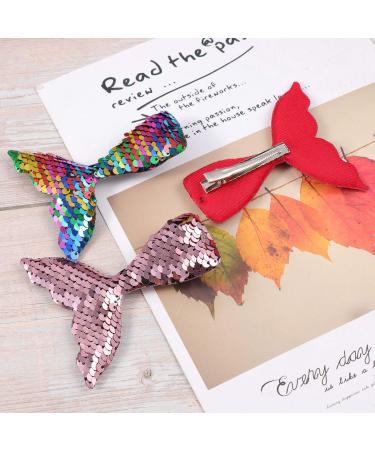 Frcolor 6PCS Mermaid Sequins Hair Clips | Cute Glitter Bobby Pins for Little Girls - International Shipping Available - Buy Online on GoSupps.com