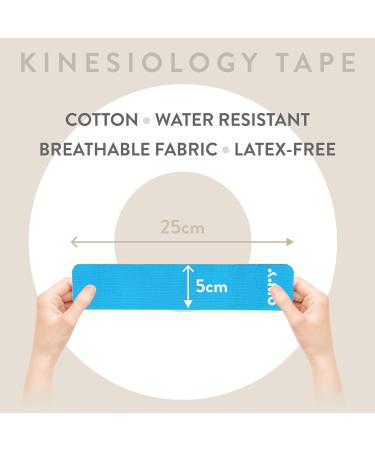 Buy ORRY Kinesiology Tape - Joint Support & Muscle Pain Relief - Latex-Free Water-Resistant Elastic Cotton - 20 Pre-Cut Strips (Blue) - Fast International Shipping - Buy Online on GoSupps.com