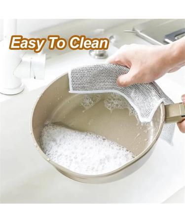 Efficient Metal Wire Dish Scrubber Dish Cleaning Rug Strong Cleaning Power Scrub and Clean Long Lasting Multifunctional Non-Scratch Wire Dish Towel - Buy Online on GoSupps.com