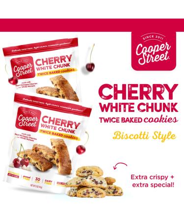 Cooper Street All-Natural Dairy & Peanut Free Biscotti Cookies - White Chunk Michigan Cherry 5oz (Pack of 6) - Buy Online on GoSupps.com