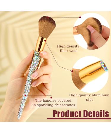 13 Pieces Rhinestone Makeup Brushes Set - Bling Crystal Professional Face & Eye Cosmetics Tools with Holder | Perfect for Liquid Foundation Powder & Concealer (Silver Yellow - Buy Online on GoSupps.com