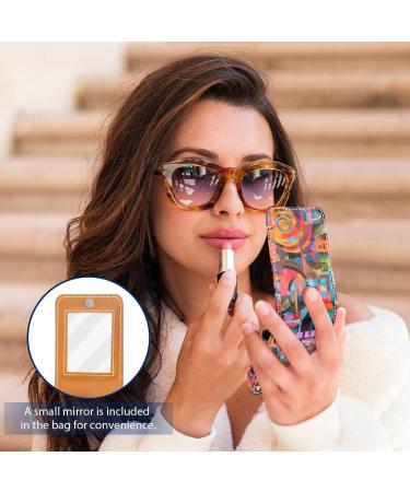 Travel Lipstick Organizer Case - Portable Makeup Bag with Mirror | Abstract Colorful Graffiti Art Pattern - Buy Online on GoSupps.com