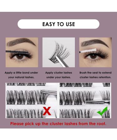 DIY Individual Cluster Lashes Extension Kit - 120 Lash Clusters with Tweezers and Bond - C/D Curl 10-16mm - OP27 - Buy Online on GoSupps.com